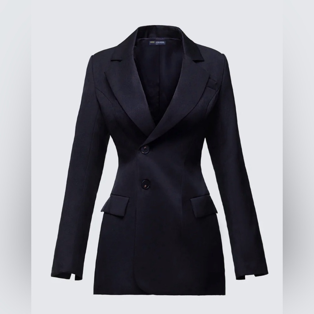 Women's Black Tailored Blazer Dress - Picture 3 of 6